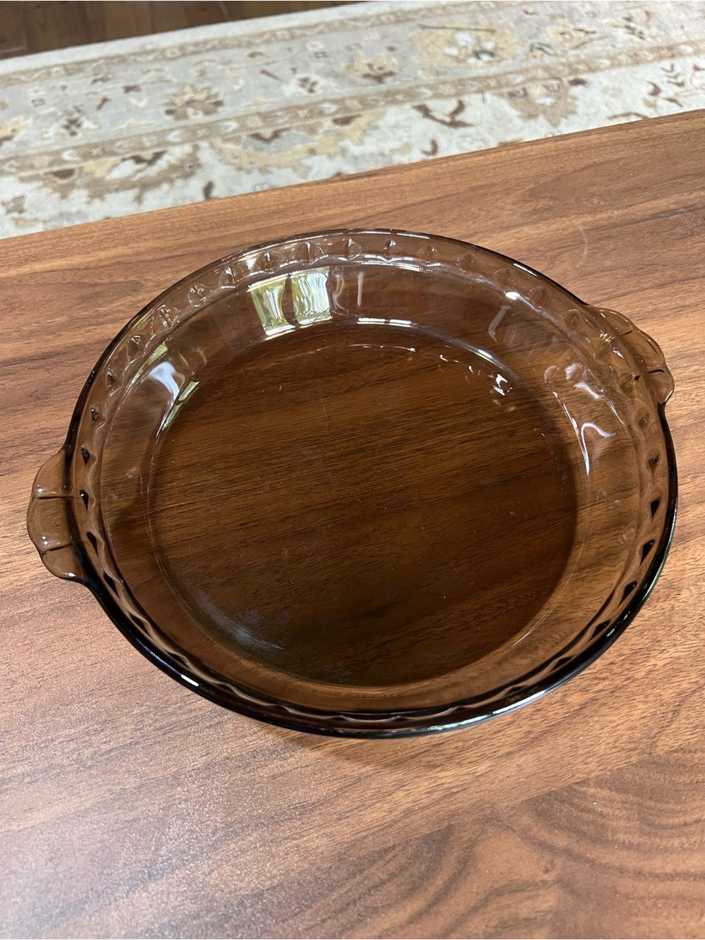 Vtg Pyrex Fireside Amber Brown deep-dish pie plate Model 229